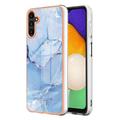 Funda TPU Marble Pattern Electrochapada IMD para Samsung Galaxy A36 - Azul