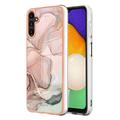 Funda TPU Marble Pattern Electrochapada IMD para Samsung Galaxy A36 - Rosa