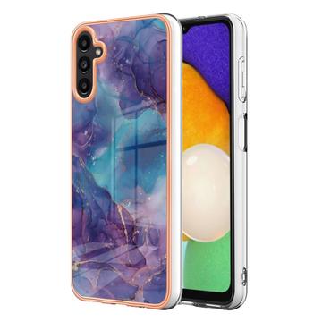 Funda TPU Marble Pattern Electrochapada IMD para Samsung Galaxy A36 - Púrpura