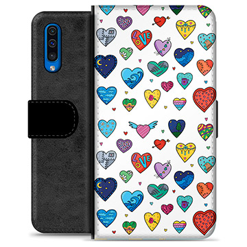 Funda Cartera Premium para Samsung Galaxy A50 - Corazones