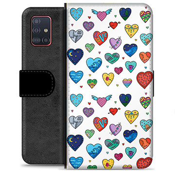 Funda Cartera Premium para Samsung Galaxy A51 - Corazones