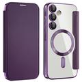 Funda abatible Samsung Galaxy A55 con ranura para tarjeta - Compatible con MagSafe - Morado