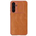 Funda con Tapa Nillkin Qin Pro para Samsung Galaxy A55 - Marrón