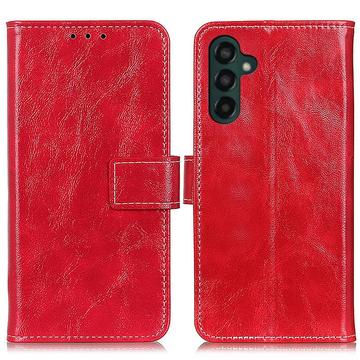 Funda con Cierre Magnético para Samsung Galaxy A55 - Estilo Cartera - Rojo