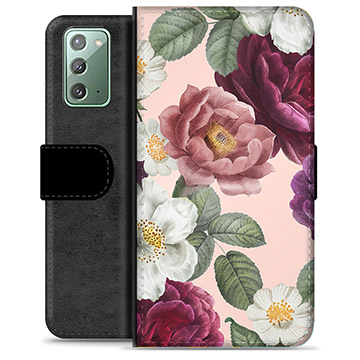 Funda Cartera Premium para Samsung Galaxy Note20 - Flores Románticas