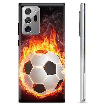 Funda de TPU para Samsung Galaxy Note20 Ultra - Pelota de Fútbol en Llamas