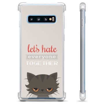 Funda Híbrida para Samsung Galaxy S10 - Gato Enfadado