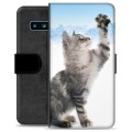 Funda Cartera Premium para Samsung Galaxy S10 - Gato