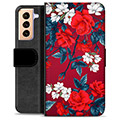 Funda Cartera Premium para Samsung Galaxy S21+ 5G - Flores Vintage