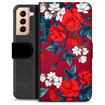 Funda Cartera Premium para Samsung Galaxy S21+ 5G - Flores Vintage