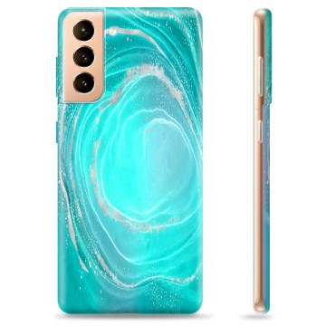 Funda de TPU para Samsung Galaxy S21+ 5G - Remolino Turquesa