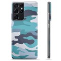 Funda de TPU para Samsung Galaxy S21 Ultra 5G - Camuflaje Azul