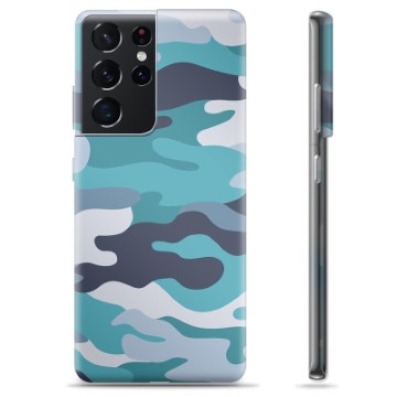 Funda de TPU para Samsung Galaxy S21 Ultra 5G - Camuflaje Azul