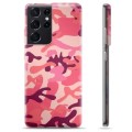 Funda de TPU para Samsung Galaxy S21 Ultra 5G - Camuflaje Rosa