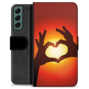 Funda Cartera Premium para Samsung Galaxy S22+ 5G - Silueta del Corazón