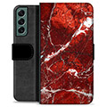 Funda Cartera Premium para Samsung Galaxy S22+ 5G - Mármol Rojo