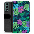 Funda Cartera Premium para Samsung Galaxy S22+ 5G - Flores Tropicales