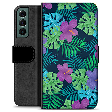 Funda Cartera Premium para Samsung Galaxy S22+ 5G - Flores Tropicales