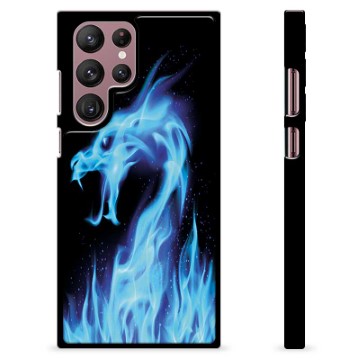 Carcasa Protectora para Samsung Galaxy S22 Ultra 5G - Dragón de Fuego Azul