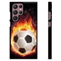 Carcasa Protectora para Samsung Galaxy S22 Ultra 5G - Pelota de Fútbol en Llamas