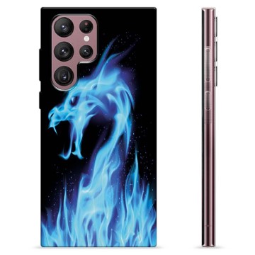 Funda de TPU para Samsung Galaxy S22 Ultra 5G - Dragón de Fuego Azul