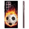 Funda de TPU para Samsung Galaxy S22 Ultra 5G - Pelota de Fútbol en Llamas