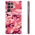 Funda de TPU para Samsung Galaxy S22 Ultra 5G - Camuflaje Rosa