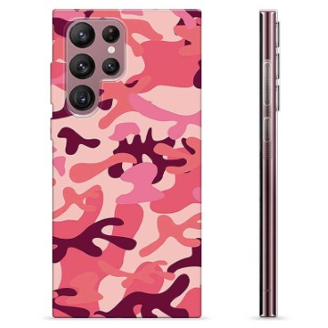 Funda de TPU para Samsung Galaxy S22 Ultra 5G - Camuflaje Rosa