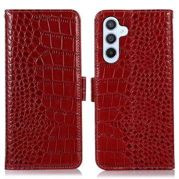 Funda Crocodile con RFID para Samsung Galaxy S23 FE - Estilo Cartera - Rojo