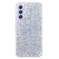 Funda de TPU Glitter Flakes para Samsung Galaxy S24 FE - Plateado