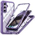 Funda magnética Samsung Galaxy S24 FE con protector de pantalla de cristal templado - Compatible con MagSafe - Morado