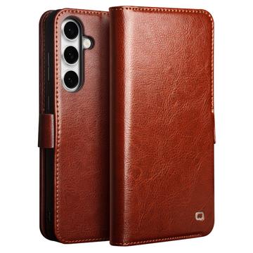 Funda Clásica de Cuero Qialino para Samsung Galaxy S24 FE - Estilo Cartera