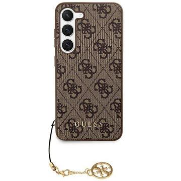 Carcasa Híbrida Guess 4G Charms Collection para Samsung Galaxy S24 - Marrón