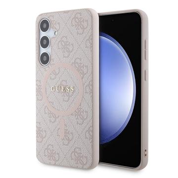 Samsung Galaxy S24+ Guess 4G Funda con Anillo de Color - Compatible con MagSafe (Embalaje abierta - Bulk Satisfactorio) - Rosa