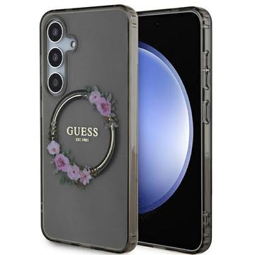 Funda Guess IML Flowers Wreath para Samsung Galaxy S24 - Compatible con MagSafe