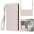 Funda acolchada de lujo para Samsung Galaxy S24 - Estilo Cartera - Beige