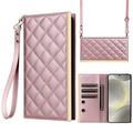 Funda acolchada de lujo para Samsung Galaxy S24 - Estilo Cartera - Oro rosa