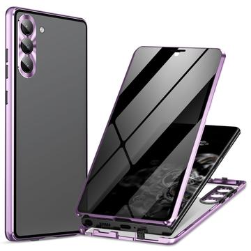 Carcasa Magnética con Cristal Templado para Samsung Galaxy S24 - Privacidad - Light Purple