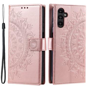 Funda Mandala Series para Samsung Galaxy S24 - Estilo Cartera - Rosa Dorado