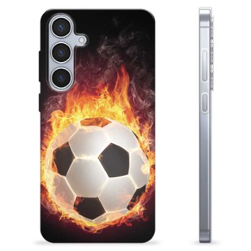 Funda de TPU para Samsung Galaxy S24+ - Pelota de Fútbol en Llamas