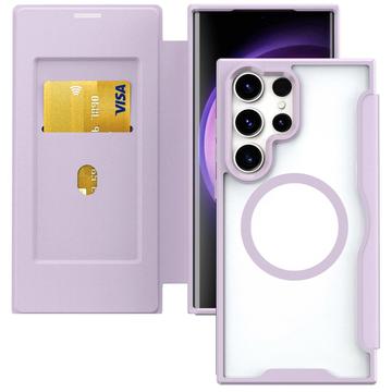 Funda abatible Samsung Galaxy S24 Ultra con ranura para tarjeta - Compatible con MagSafe - Morado