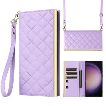 Funda acolchada de lujo para Samsung Galaxy S24 Ultra - Estilo Cartera