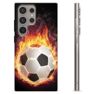 Funda de TPU para Samsung Galaxy S24 Ultra - Pelota de Fútbol en Llamas