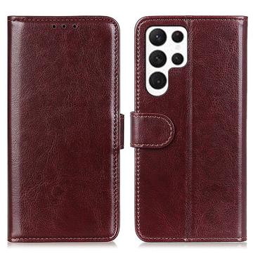 Funda con Cierre Magnético para Samsung Galaxy S24 Ultra - Estilo Cartera - Marrón