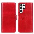 Funda con Cierre Magnético para Samsung Galaxy S24 Ultra - Estilo Cartera - Rojo