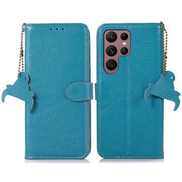 Funda con RFID para Samsung Galaxy S24 Ultra - Estilo Cartera - Azul