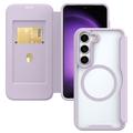 Funda abatible con ranura para tarjeta para Samsung Galaxy S24+ - Compatible con MagSafe - Morado