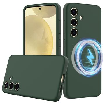 Funda de Silicona Líquida para Samsung Galaxy S24+ - Compatible con MagSafe - Verde Oscuro