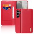 Funda de Cuero Dux Ducis Hivo para Samsung Galaxy S25 - Estilo Cartera - Rojo