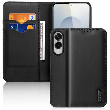 Funda de Cuero Dux Ducis Hivo para Samsung Galaxy S25 Edge - Estilo Cartera - Negro